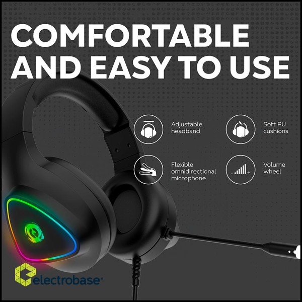 CANYON Shadder GH-6, RGB gaming headset with Microphone, Microphone frequency response: 20HZ~20KHZ, ABS+ PU leather, USB*1*3.5MM jack plug, 2.0M PVC cable, weight: 300g, White image 8