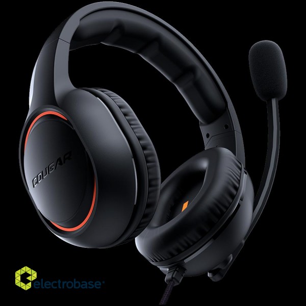 Cougar | HX330 Orange | Headset | Stereo 3.5mm 4-pole and 3-pole PC adapter/ Driver 50mm / 9.7mm noise cancelling Mic image 2