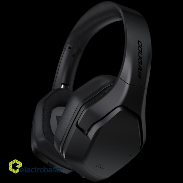 Cougar I SPETTRO I Headset I Wireless + Wired / Bluetooth + 3.5mm / 40mm Hi-Res Titanium Drivers / Active Noise Cancellation / Black paveikslėlis 2