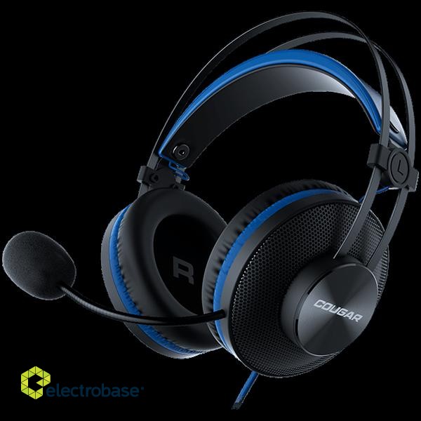 Cougar | Immersa Essential Blue | Headset | Driver 40mm /9.7mm noise cancelling Mic./Stereo 3.5mm 4-pole and 3-pole PC adapter / Blue image 1