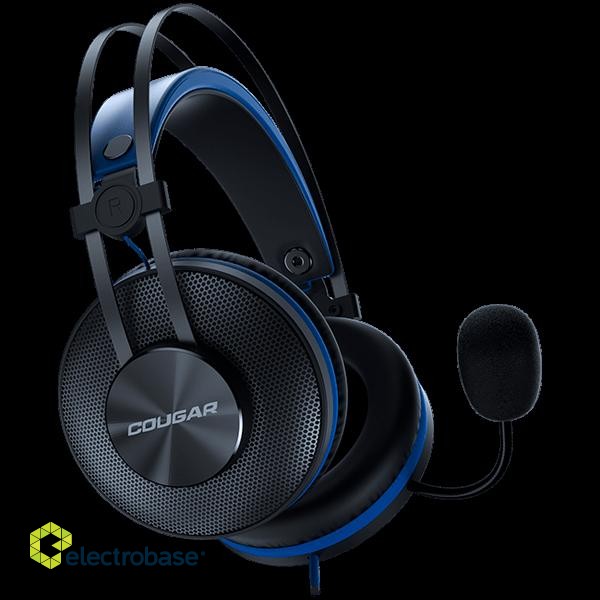 Cougar | Immersa Essential Blue | Headset | Driver 40mm /9.7mm noise cancelling Mic./Stereo 3.5mm 4-pole and 3-pole PC adapter / Blue paveikslėlis 3