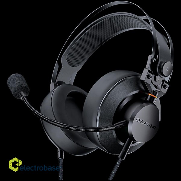 Cougar I VM410 I 3H550P53B.0002 I Headset I 53mm Driver / 9.7mm noise cancelling Mic. / Stereo 3.5mm 4-pole and 3-pole PC adapter / Suspended Headband / Black image 1