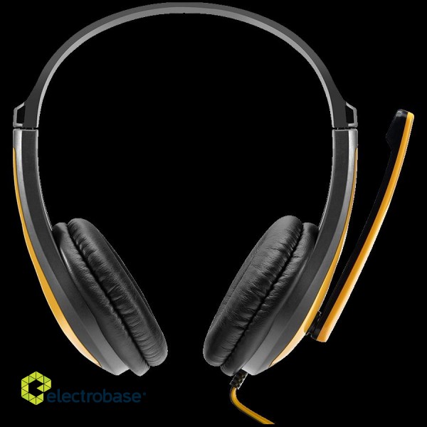 CANYON entry price PC headset, combined 3,5 plug, leather pads, Black-yellow paveikslėlis 2