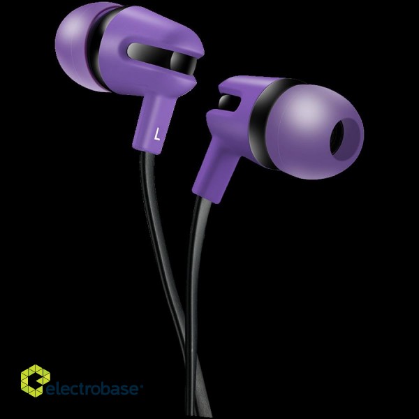 CANYON SEP-4 Stereo earphone with microphone, 1.2m flat cable, Purple, 22*12*12mm, 0.013kg image 1