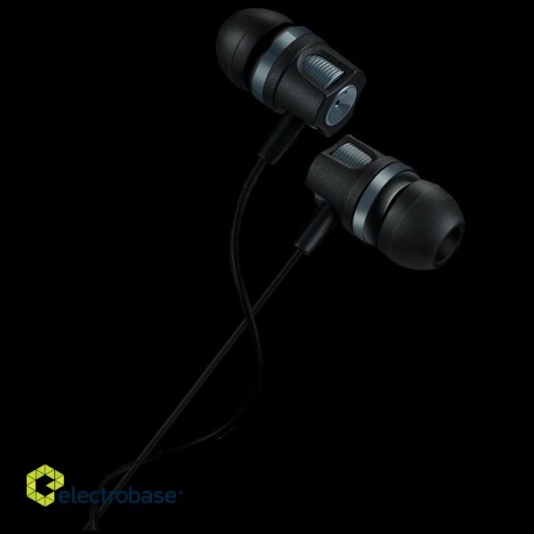 CANYON Stereo earphones with microphone, 1.2M, dark gray image 1