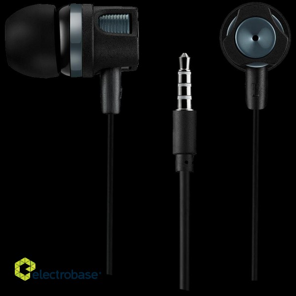 CANYON Stereo earphones with microphone, 1.2M, dark gray фото 2