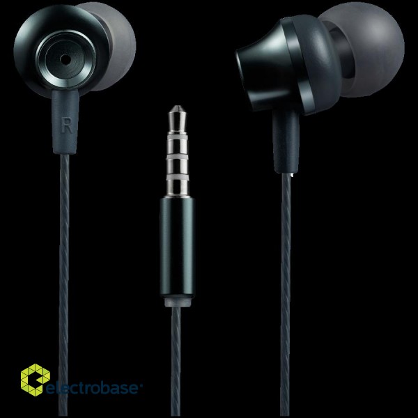 CANYON Stereo earphones with microphone, metallic shell, 1.2M, dark gray фото 2