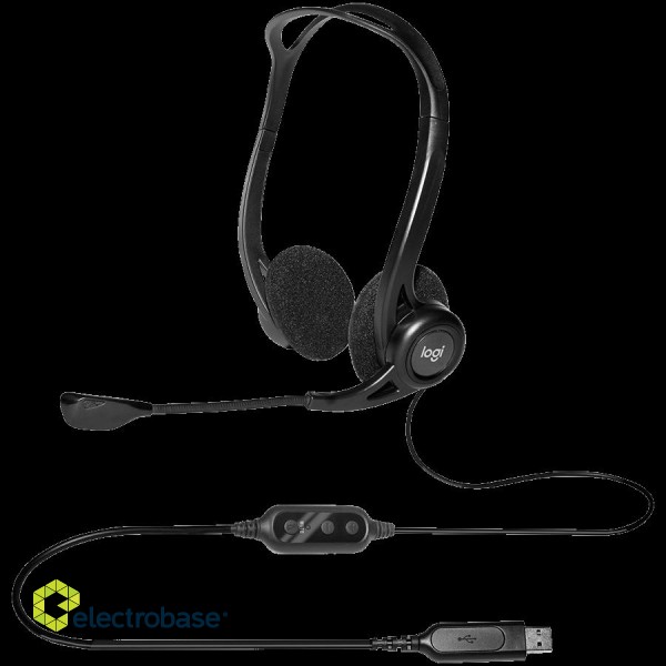 LOGITECH PC960 Corded Stereo Headset BLACK - USB image 3