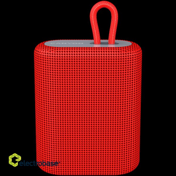 CANYON BSP-4, Bluetooth Speaker, BT V5.0, BLUETRUM AB5365A, TF card support, Type-C USB port, 1200mAh polymer battery, Red, cable length 0.42m, 114*93*51mm, 0.29kg фото 1