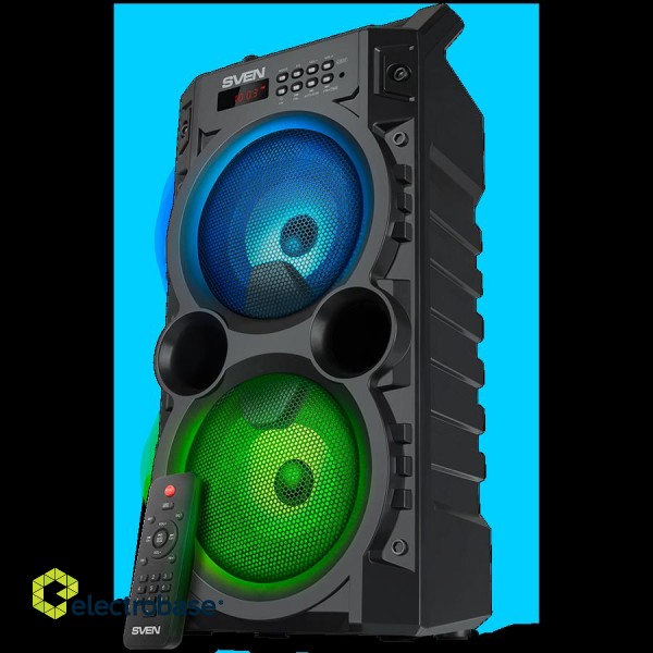 Speaker SVEN PS-440, black (20W, TWS, Bluetooth, FM, USB, microSD, LED-display, RC, 2000mA*h) image 1