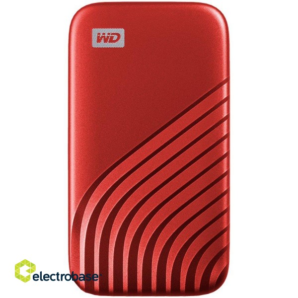 WD 500GB My Passport SSD - Portable SSD, up to 1050MB/s Read and 1000MB/s Write Speeds, USB 3.2 Gen 2 - Red, EAN: 619659185640 image 1