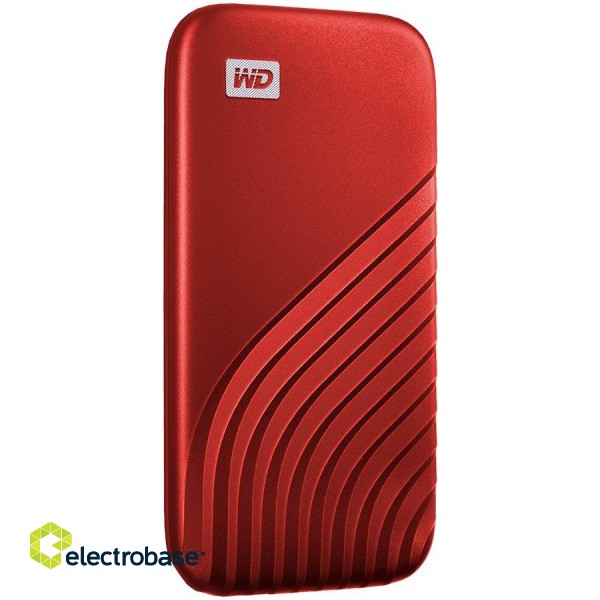 WD 1TB My Passport SSD - Portable SSD, up to 1050MB/s Read and 1000MB/s Write Speeds, USB 3.2 Gen 2 - Red, EAN: 619659184025 image 2