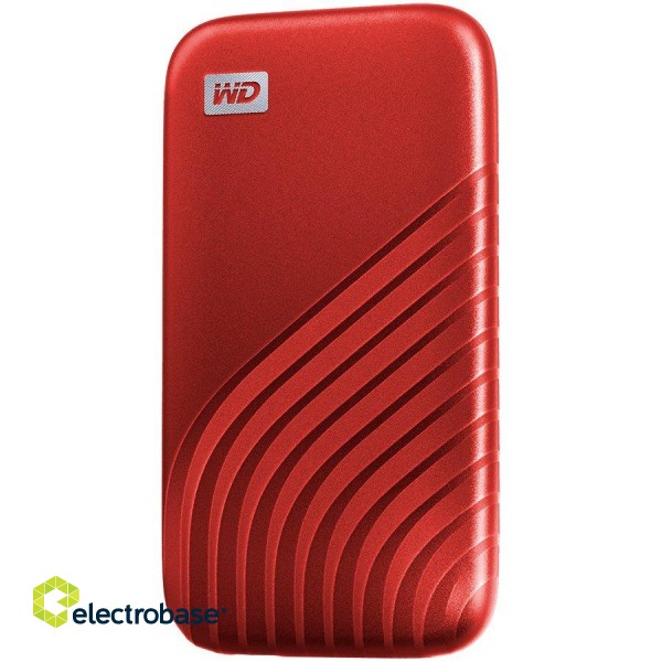 WD 1TB My Passport SSD - Portable SSD, up to 1050MB/s Read and 1000MB/s Write Speeds, USB 3.2 Gen 2 - Red, EAN: 619659184025 image 3