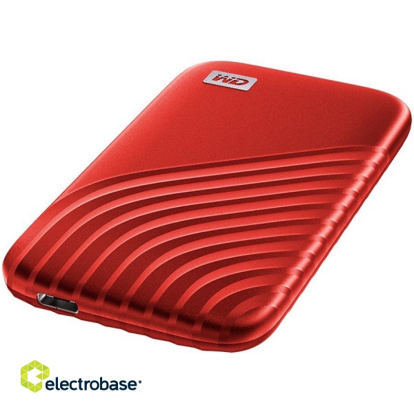 WD 500GB My Passport SSD - Portable SSD, up to 1050MB/s Read and 1000MB/s Write Speeds, USB 3.2 Gen 2 - Red, EAN: 619659185640 image 4