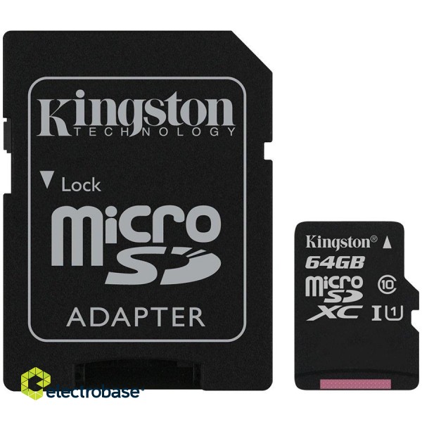 Kingston 64GB micSDXC Canvas Select Plus 100R A1 C10 Card + ADP, EAN: 740617298697