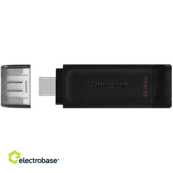 Kingston 64GB USB-C 3.2 Gen 1 DataTraveler 70, EAN: 740617305302 image 2