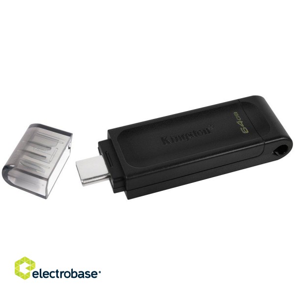 Kingston 64GB USB-C 3.2 Gen 1 DataTraveler 70, EAN: 740617305302 image 3