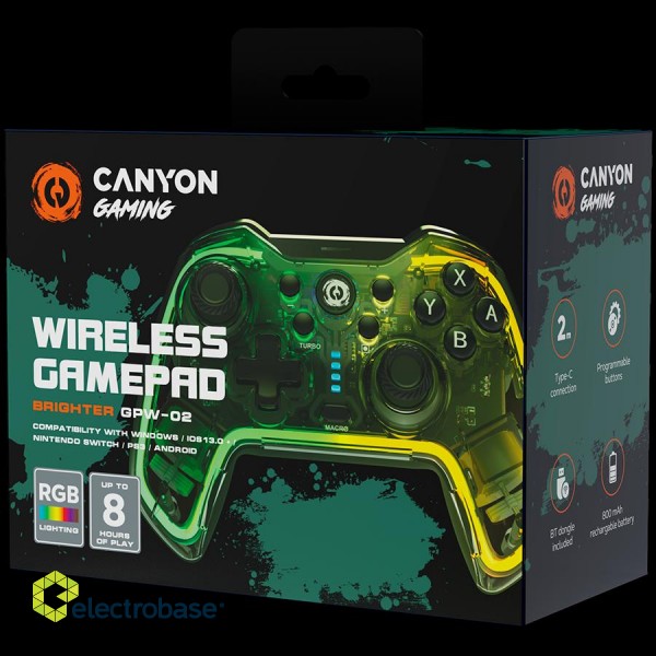 CANYON gamepad Brighter GPW-02 BT+Dongle Wireless Crystal image 5