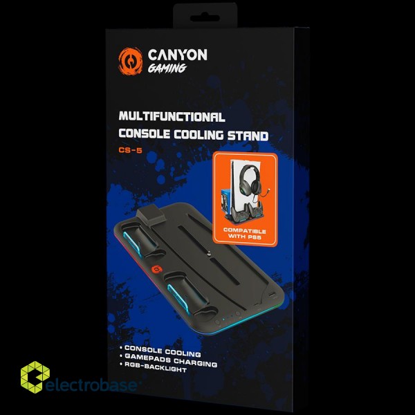 CANYON cooling stand CS-5 RGB PS5 Charge Black paveikslėlis 4