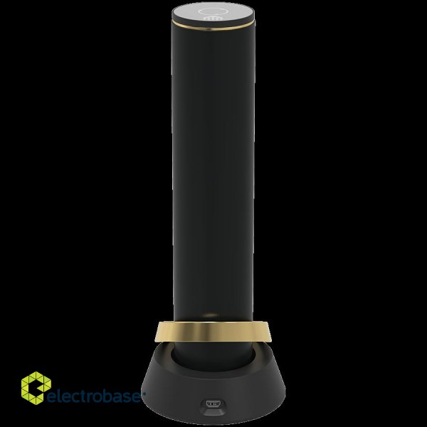 Prestigio Maggiore, smart wine opener, 100% automatic, opens up to 70 bottles without recharging, foil cutter included, premium design, 480mAh battery, Dimensions D 48*H228mm, black + gold color. image 5