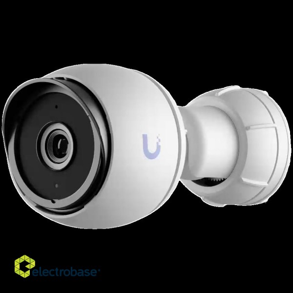 UBIQUITI G4 Bullet; 2K (4MP) video resolution; Flexible 3-axis adjust mount; 9 m (30 ft) IR night vision; AI event detections; Record audio with an integrated microphone; Connect and power using PoE; Ruggedized metal enclosure; Weatherproof (outdoor expos