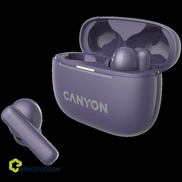 CANYON headset OnGo TWS-10 ANC+ENC Purple paveikslėlis 3