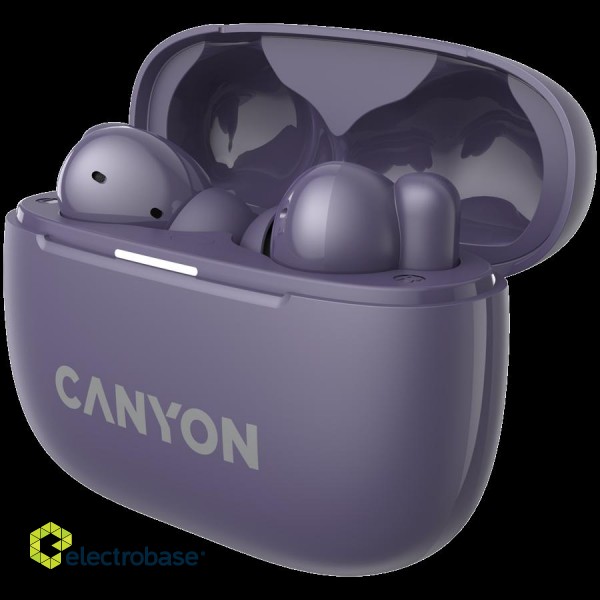 CANYON headset OnGo TWS-10 ANC+ENC Purple paveikslėlis 4