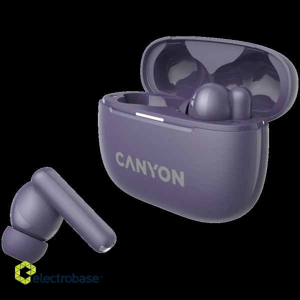 CANYON headset OnGo TWS-10 ANC+ENC Purple paveikslėlis 5