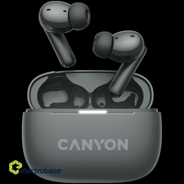CANYON headset OnGo TWS-10 ANC+ENC Grey paveikslėlis 1