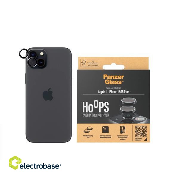 PanzerGlass™ Hoops Camera Lens Protector iPhone 15 | 15 Plus | Black