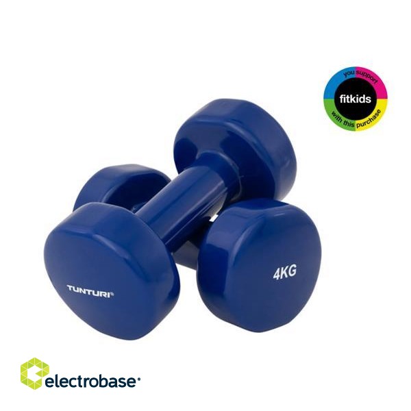 Tunturi Vinyl Dumbbells 4.0kg, Blue, Pair