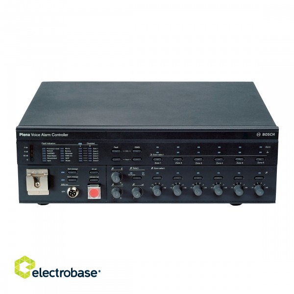 LBB1990/00, kontrolieris 240W ar mikrofonu, 6 zonas, Plena, Bosch