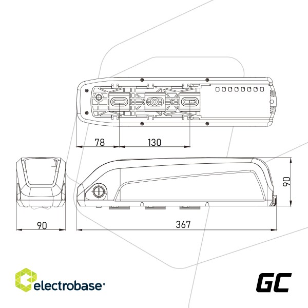 Green Cell® GC PowerMove E-Bike Battery 48V 14.5Ah Li-Ion Down Tube with Charger image 5