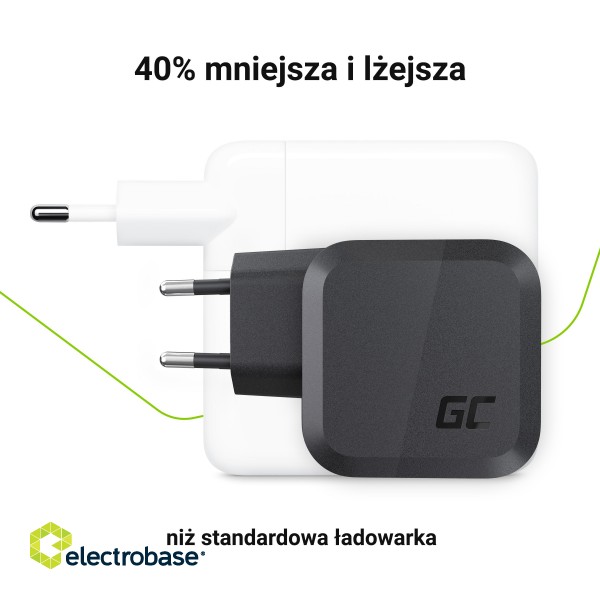 Green Cell GC PowerGaN 65W Charger (2x USB-C Power Delivery, 1x USB-A compatible with Quick Charge 3.0) paveikslėlis 3