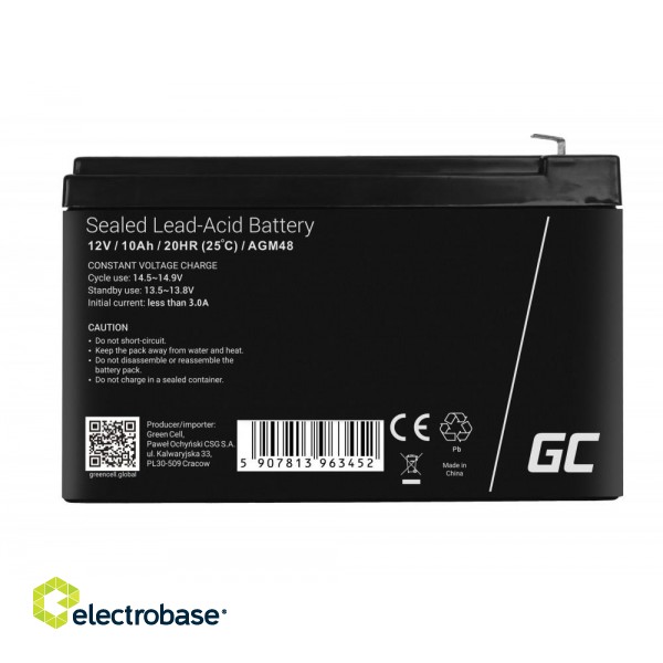 Green Cell AGM VRLA 12V 10Ah maintenance-free battery for UPS units image 4