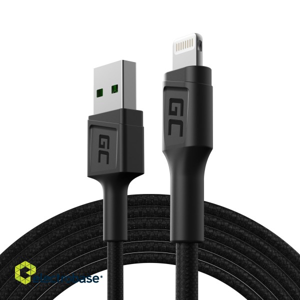 Green Cell Cable GC PowerStream USB-A - Lightning 200cm Quick charge Apple 2.4A paveikslėlis 1