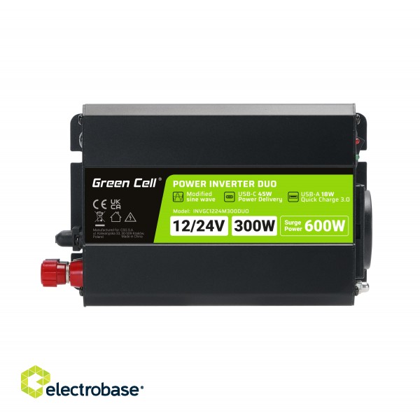 Green Cell® Wechselrichter Spannungswandler 12V auf 230V 300W/600W paveikslėlis 4