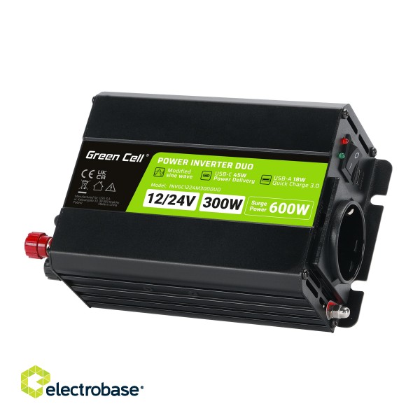 Green Cell® Wechselrichter Spannungswandler 12V auf 230V 300W/600W image 5