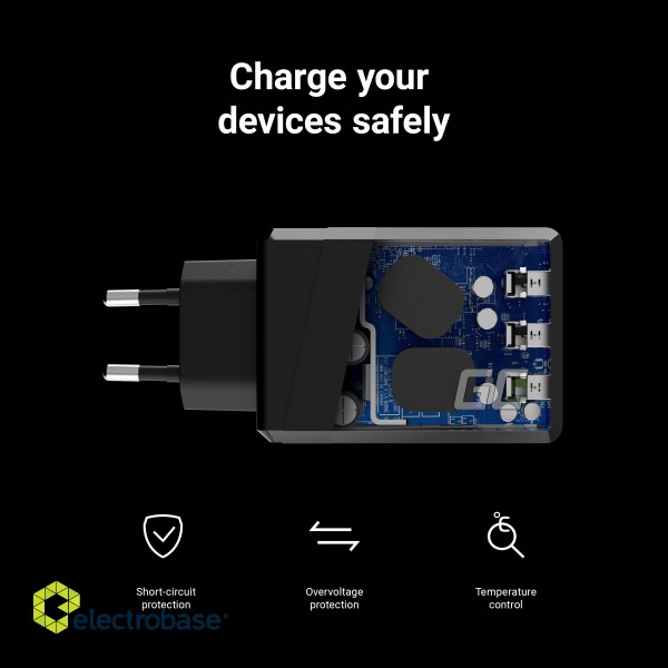 Green Cell GC ChargeSource 3 3xUSB 30W with fast charging technology Ultra Charge and Smart Charge image 5