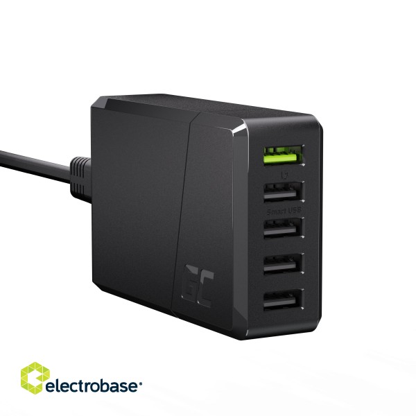 Green Cell GC ChargeSource 5 5xUSB 52W charger with fast charging Ultra Charge and Smart Charge image 1
