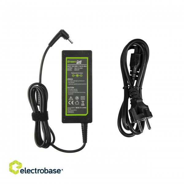 Green Cell PRO Charger / AC Adapter 19V 3.42A 65W for Asus F553 F553M F553MA R540L R540S X540S X553 X553M X553MA ZenBook UX303L image 4