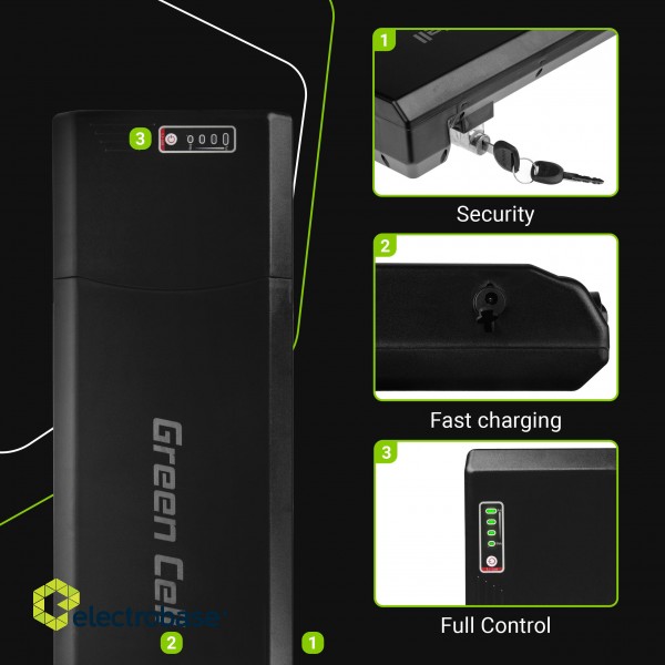 Green Cell Battery 13Ah (312Wh) for Electric Bikes E-Bikes 24V paveikslėlis 2