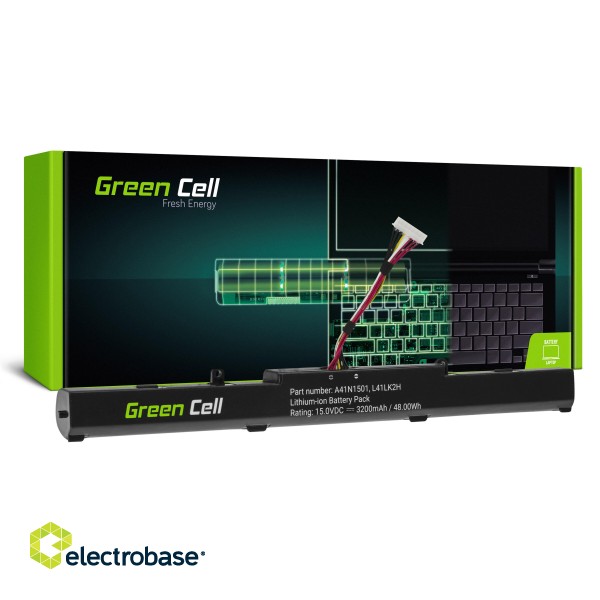 Green Cell Battery A41N1501 for Asus ROG GL752 GL752V GL752VW, Asus VivoBook Pro N552 N552V N552VW N552VX N752 N752V N752VX image 1