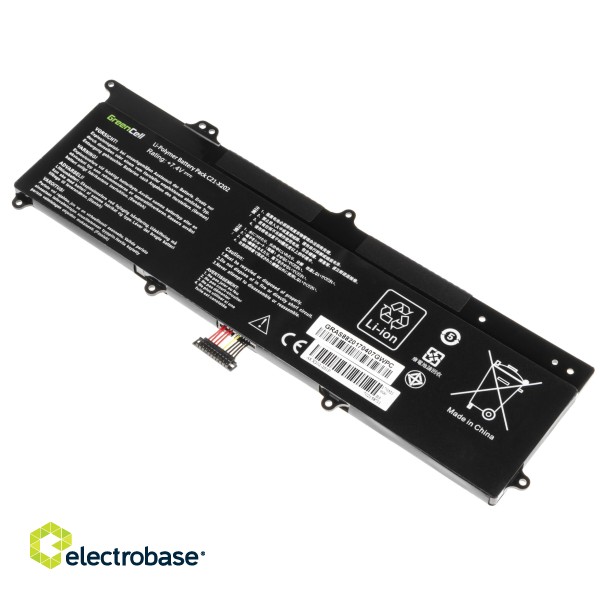 Green Cell Battery C21-X202 for Asus X201E F201E VivoBook F202E Q200E S200E X202E paveikslėlis 3