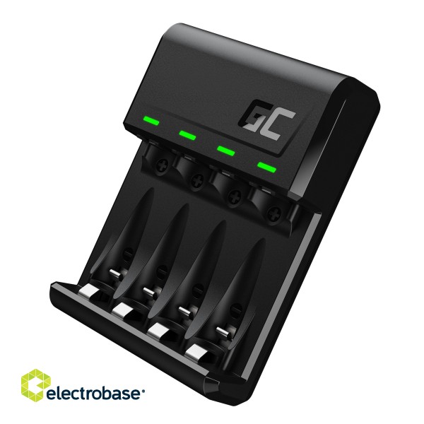 Green Cell GC VitalCharger Ni-MH AA and AAA battery charger with Micro USB and USB-C port image 2