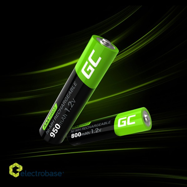 Green Cell Rechargeable Batteries 2x AAA HR03 800mAh image 4