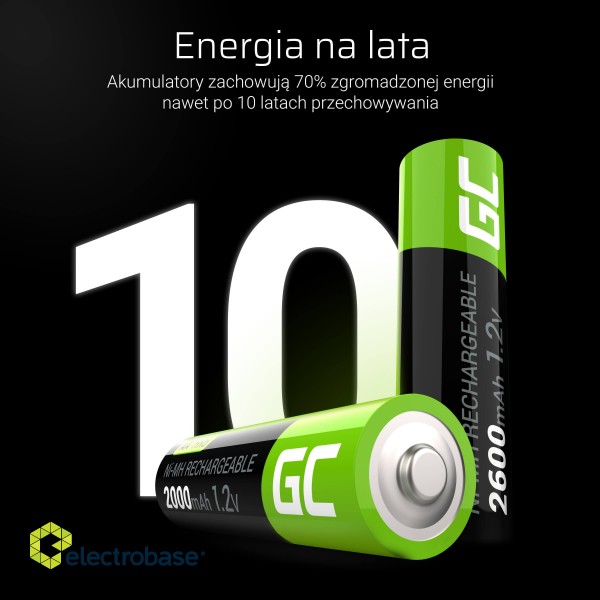 Green Cell Rechargeable Batteries 4x AA HR6 2000 mAh фото 5