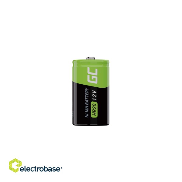 Green Cell Rechargeable Batteries 2x D R20 HR20 Ni-MH 1.2V 8000mAh image 3