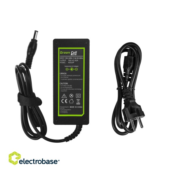 Green Cell PRO Charger / AC Adapter 19V 3.42A 65W for Asus R510C R510L R556L X550C X550L Toshiba Satellite C650 L750 image 3