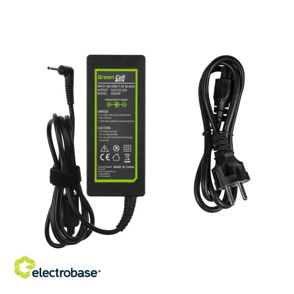 Green Cell PRO Charger / AC Adapter 12V 3.33A 40W for Samsung 303C XE303C12 500C XE500C13 500T XE500T1C 700T XE700T1C image 3